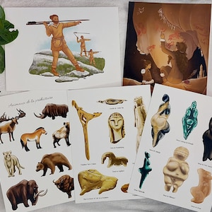 Cartes postales avec enveloppes kraft Préhistoire