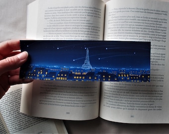 Marcador ilustrado París bajo las estrellas