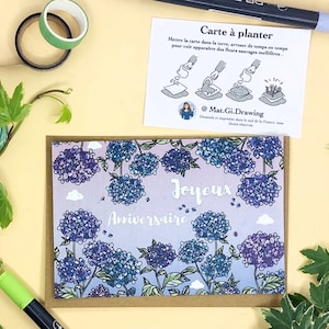 Carte à planter Anniversaire Hortensia