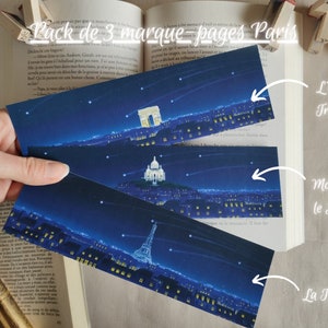 Pack of 3 Paris under the stars bookmarks