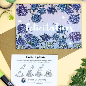 Carte à planter Félicitations Hortensia
