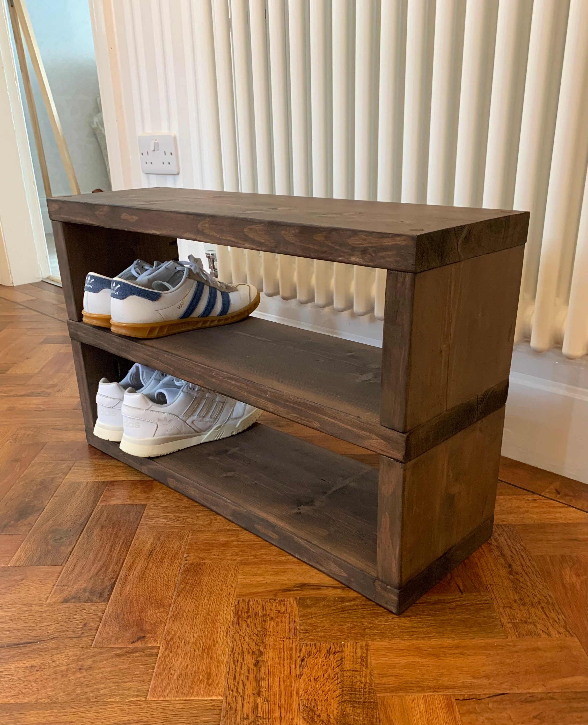 Rustic Shoe Rack Handmade Rustic Bench Farmhouse Shoe Etsy
