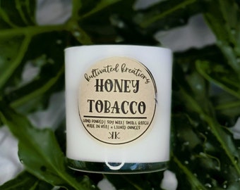 Honey Tobacco Scented Soy Wax Candle | Handmade Soy Wax Candle | Wooden Wick | Natural Soy Wax Candle | Scented Candle | Wooden Wick Candle