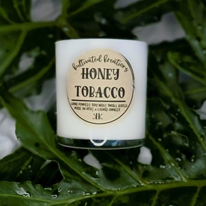 Honey Tobacco Scented Soy Wax Candle | Handmade Soy Wax Candle | Wooden Wick | Natural Soy Wax Candle | Scented Candle | Wooden Wick Candle