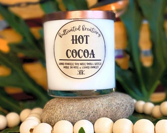 Hot Cocoa Scented Soy Wax Candle | Handmade Soy Wax Candle | Wooden Wick | Natural Soy Wax Candle | Scented Candle | Wooden Wick Candle