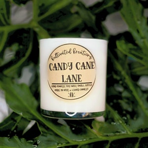 Candy Cane Lane Scented Soy Wax Candle | Handmade Soy Wax Candle | Wooden Wick | Natural Soy Candle | Scented Candle | Wooden Wick Candle