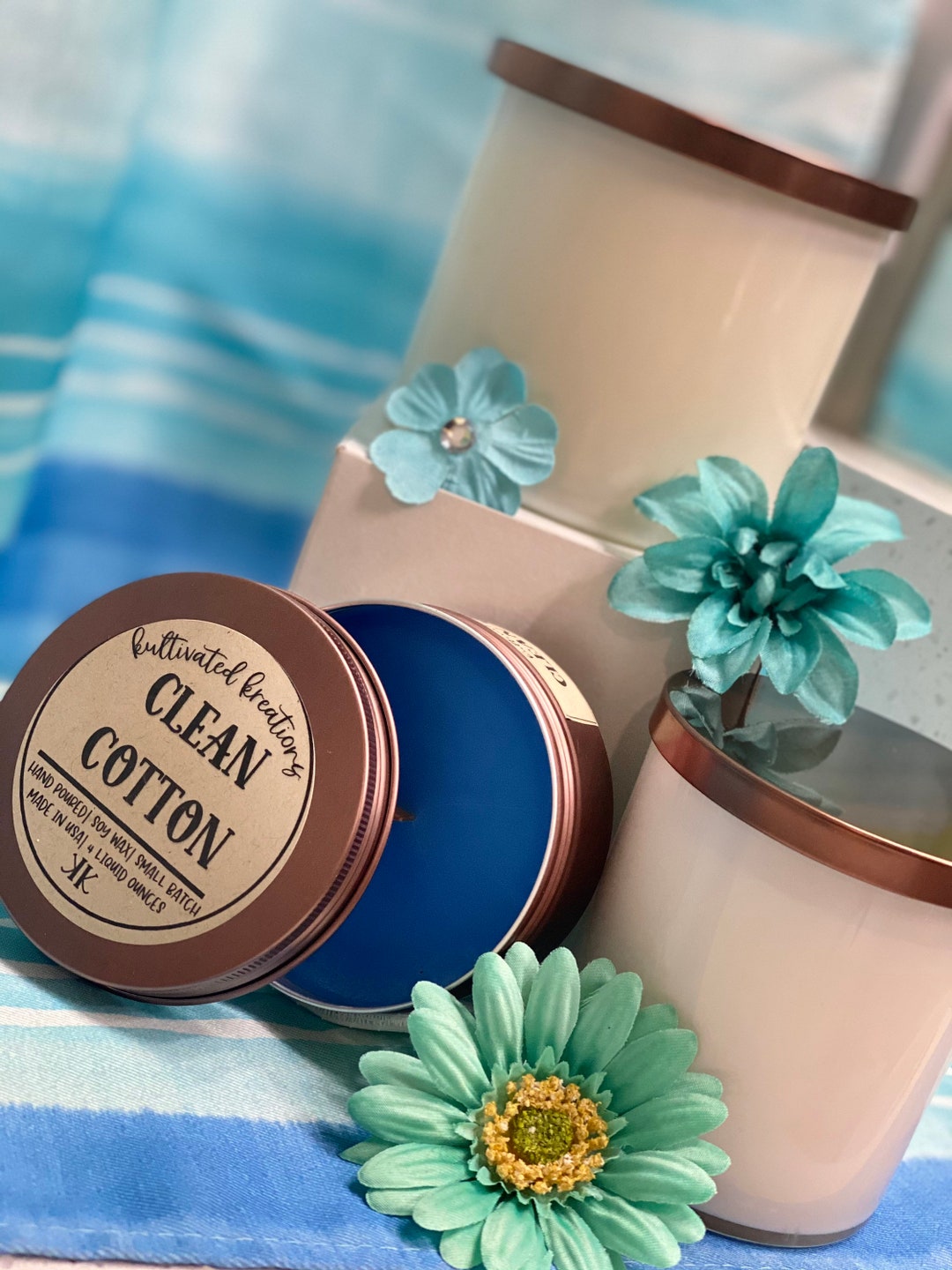 Clean Cotton Scented Soy Wax Candle Handmade Soy Wax Candle Etsy