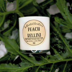 Peach Bellini Scented Soy Wax Candle | Handmade Soy Wax Candle | Wooden Wick | Natural Soy Wax Candle | Scented Candle | Wooden Wick Candle