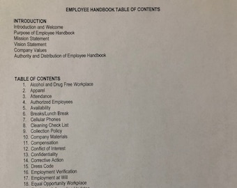 Employee Handbook Etsy