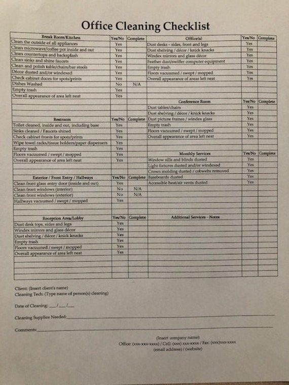 FREE 5+ Cleaning Inspection Checklist Examples & Templates [Download Now] -  Examples