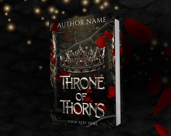 Customisable Book Cover Design | Pre-Made Dark Romance Fantasy Physical Book and eBook Cover | Crown, Red, Magic, Queen, Romantasy, Rose
