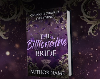 Aanpasbaar ontwerp boekomslag | Pre-Made Billionaire Romance Dark Fysieke boekomslag en e-boekomslag | Bloemen, goud, paars, nephuwelijk ring