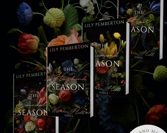 Customisable Book Cover Design Set | Pre-Made Regency Romance Book and eBook Covers for a Series of Four | Dutch Floral Mystery Dark Classy