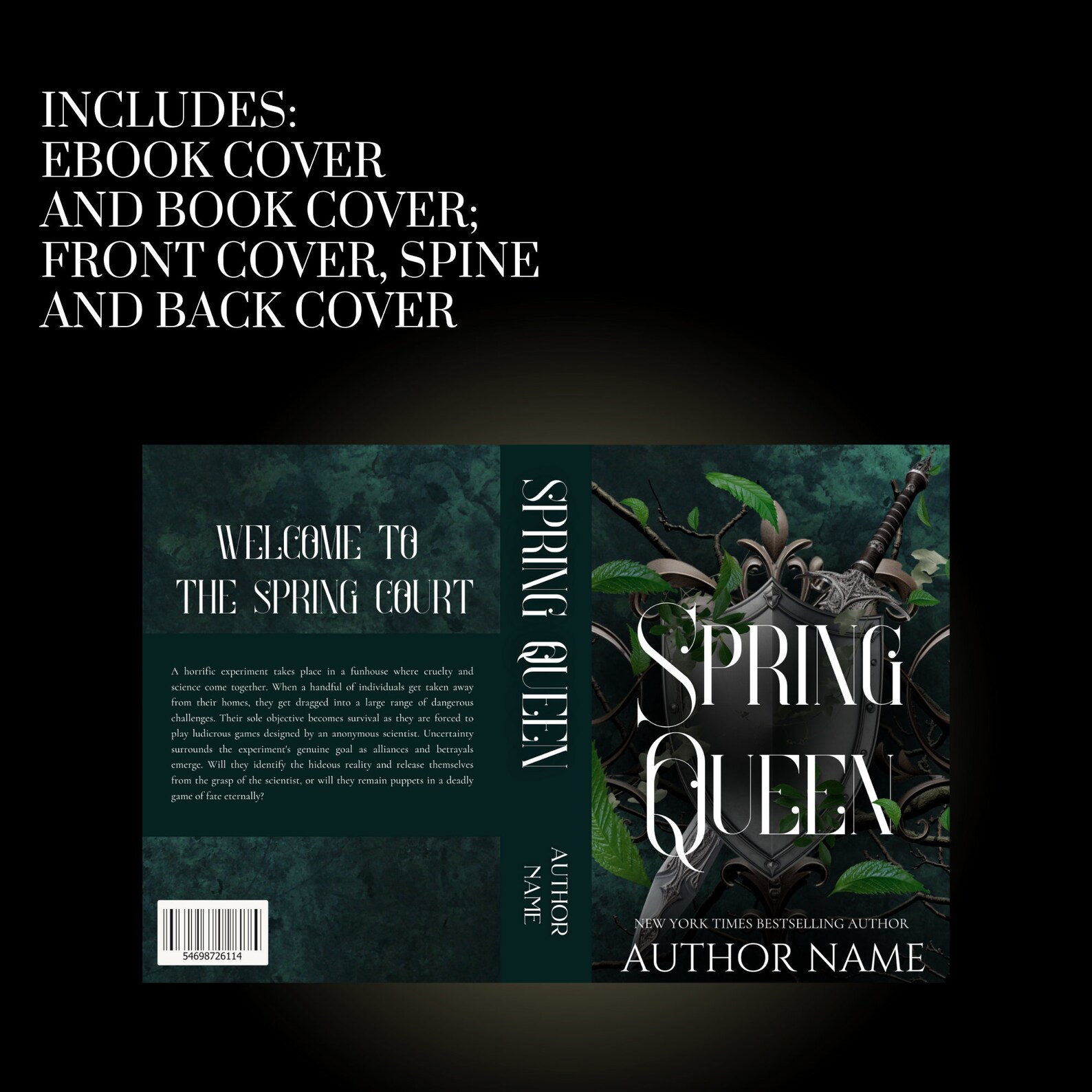 Customisable Book Cover Design | Pre-made Fantasy Court Physical Book ...