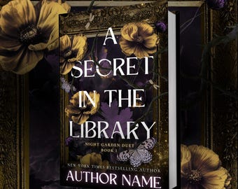 Customisable Book Cover Design | Pre-Made Dark Academia Physical Book & eBook Cover | Purple Gold Historical Romance Flowers Thorns Elegant