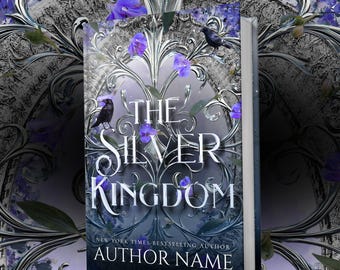 Customisable Book Cover Design | Pre-Made Fantasy Romance Physical Book & eBook Cover | Purple Sword Historical Romantasy Petals Silver