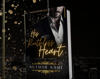 Customisable Book Cover Design | Pre-Made Dark Mafia Romance Physical Book and eBook Cover | Gold, Black, Man, City Skyline, Billionaire