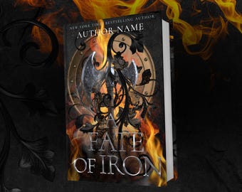 Customisable Book Cover Design | Pre-Made Adventure Fantasy Physical Book and eBook Cover | Red Black Axe Romantasy Fire Iron Embers Viking