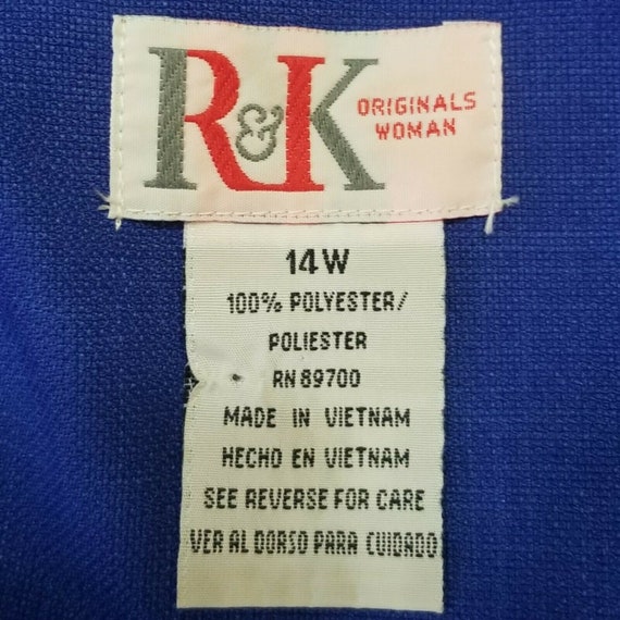 Vintage 80s R&K Originals Womens Jacket XL 1X Blu… - image 5