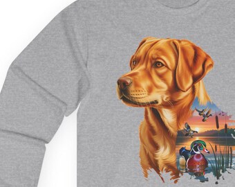 Fox Red Labrador Shirt Men, Wood Duck Long Sleeve Shirt, Duck Hunting Shirt, Duck Hunter Shirt, Duck Hunting Gifts, Labrador Shirt Men