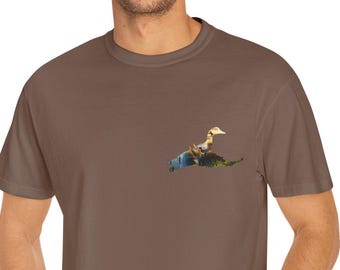 Wood Duck T-Shirt, Duck Hunting T-Shirt, Flying Duck Shirt, Comfort Colors Shirt for Duck Hunters, Unisex Cotton Shirt, Hunting Gifts Men