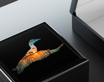 Flying Mallard Jewelry Box for Men, Duck Hunting Gifts for Men, Duck Hunting Jewelry Box, Flying Mallard Gifts, Duck Hunting Décor for Men