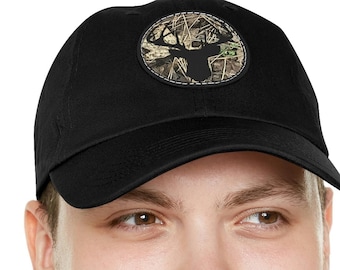 Camo Deer Hunting Cap, Deer Hunting Hat, Camouflage Deer Cap, Deer Hunter Dad Cap, Deer Hunting Gifts for Men, Camo Dad Hat