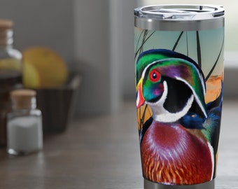 Wood Duck Hunting Gifts Men, Duck Hunter Gifts Men, Flying Mallard Stainless Tumbler for Men, Wood Duck Hunting Décor, Duck Gifts Men