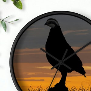 Bobwhite Quail Wall Clock, Quail Hunting Gifts Dad, Quail Hunter Gifts Men, Bobwhite Quail Décor for Men, Quail Gifts Father&#39;s Day