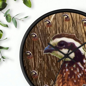 Bobwhite Quail Wall Clock, Quail Hunting Gifts Dad, Quail Hunter Gifts Men, Bobwhite Quail Décor for Men, Quail Gifts Father&#39;s Day