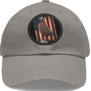 Quail Hunting Dad Hat, Quail Hunting Gifts, Patriotic Quail Cap for Dad, Bobwhite Quail Hunting Gifts for Men, Patriotic Dad Hat
