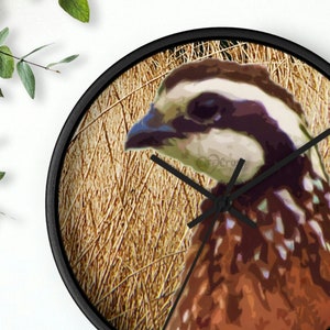 Bobwhite Quail Wall Clock, Quail Hunting Gifts Dad, Quail Hunting Gifts Men, Bobwhite Quail Décor for Men, Quail Hunter Gifts Father&#39;s Day