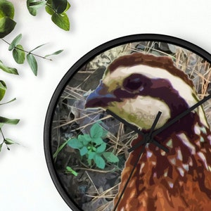 Bobwhite Quail Wall Clock, Quail Hunting Gifts Dad, Quail Hunter Gifts Men, Bobwhite Quail Décor for Men, Camo Gifts for Father&#39;s Day