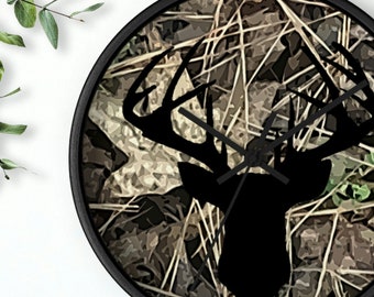Deer Hunting Wall Clock, Buck Deer Clock, Deer Hunting Décor, Deer Hunting Gifts Men, Father's Day Gift for Deer Hunters, Deer Gifts Dad