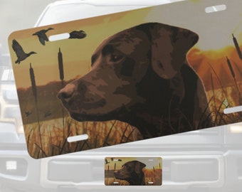 Chocolate Labrador License Plate, Duck Hunting License Plate, Labrador Truck Tag, Labrador Vanity Plate, Duck Hunting Gifts for Men