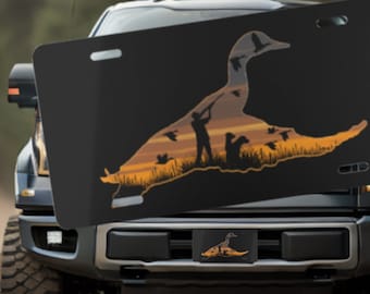 Duck Hunting License Plate, Flying Mallard Car Tag, Duck Hunting Gifts Men, Duck Hunter Gifts Men, Duck Hunting Truck Accessories for Men