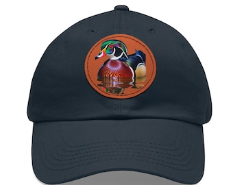 Wood Duck Hat Men, Duck Hunting Gifts for Men, Leather Patch Duck Hunter Hat, Waterfowl Hunting Hat, Gift for Men, Husbands, Boyfriends