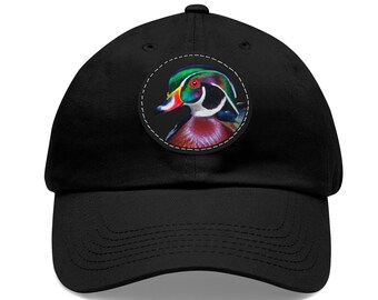 Wood Duck Hat Men, Duck Hunting Gifts for Men, Leather Patch Duck Hunter Hat, Waterfowl Hunting Hat, Gift for Men, Husbands, Boyfriends