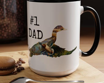 Taza de regalo para papá, Taza de café con pato real volando, Taza de café para papá cazador de patos, Taza de pato, Regalos para papá cazador de patos, Taza de café para el mejor papá