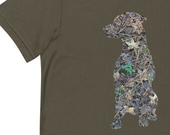 Camouflage Shirt, Labrador Retriever Shirt, Labrador Dad Shirt, Camo Dad Shirt, Funny Dad Dog Short-Sleeve T-Shirt