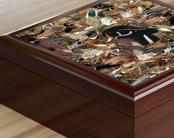 Men's Jewelry Box, Men's Keepsake Box, Duck Hunting Jewelry Box, Duck Collage Jewelry Box, Duck Hunting Gifts, Wood Duck Décor