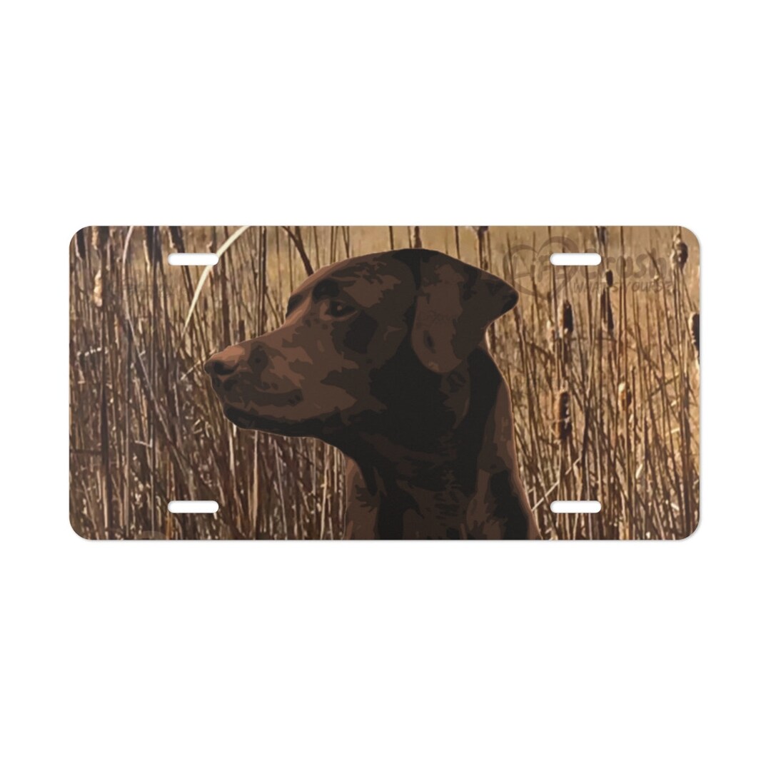 Chocolate Labrador License Plate, Duck Hunting License Plate, Labrador
