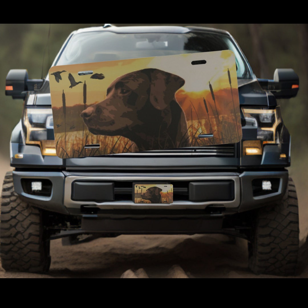Chocolate Labrador License Plate, Duck Hunting License Plate, Labrador