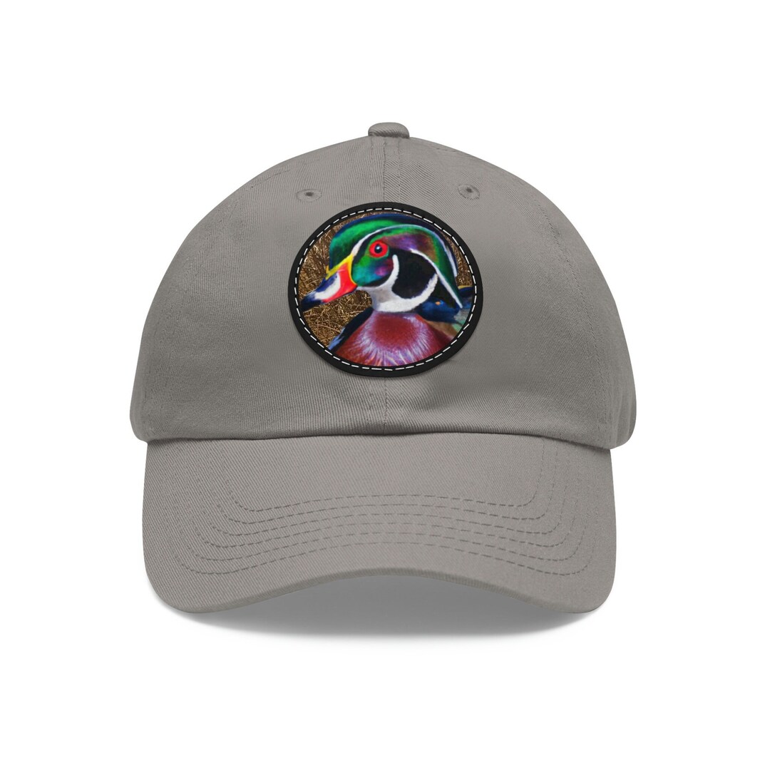 Wood Duck Dad Hat, Leather Patch Wood Duck Hat for Men, Duck Hunting