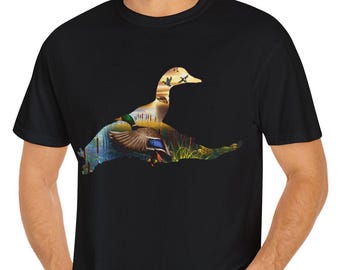 Duck Hunting Shirt, Flying Mallard T Shirt, Comfort Colors Shirt for Duck Hunters, Unisex Cotton Shirt, Duck Hunter Gifts, Duck Gifts Men
