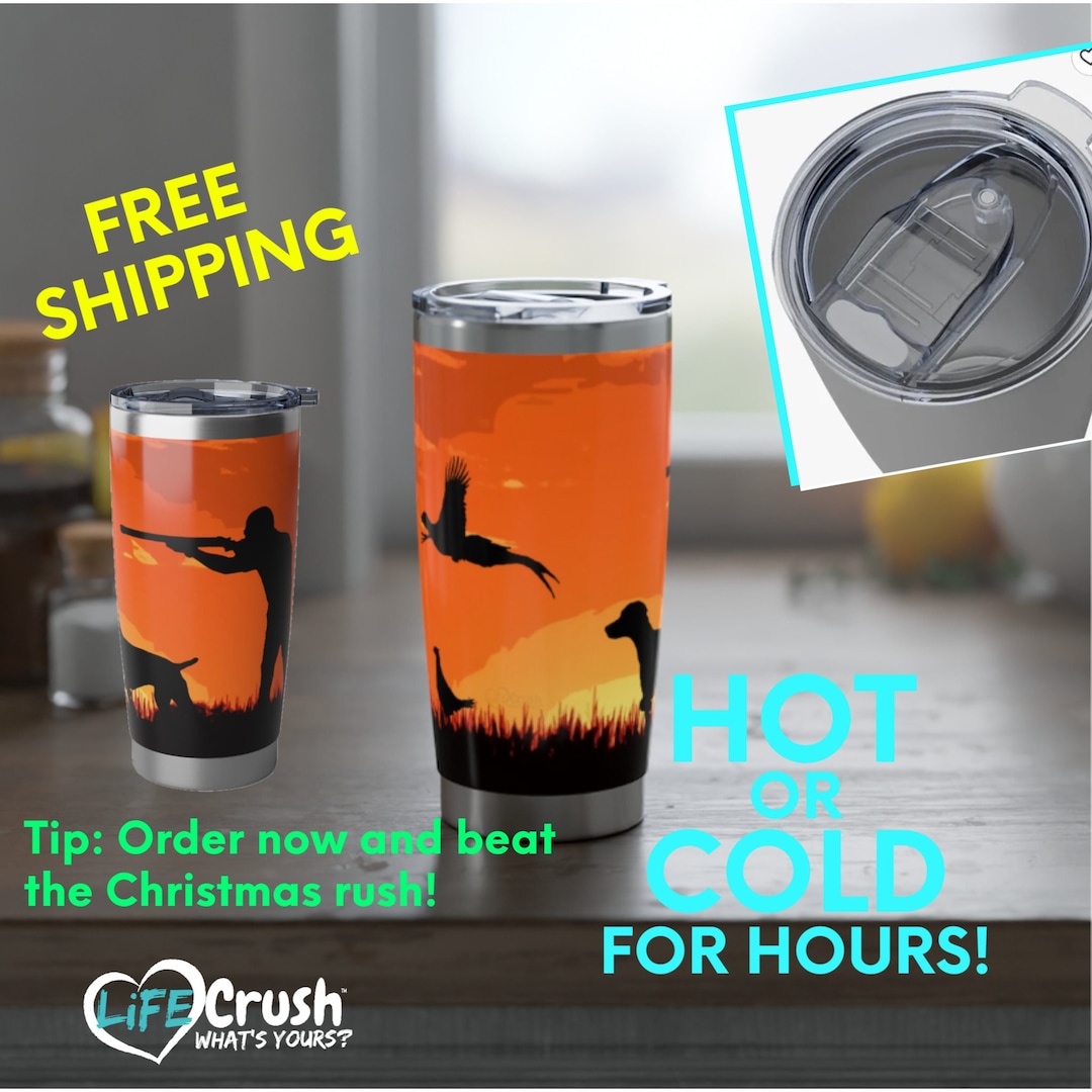Sunrise Pheasant Hunting Tumbler, Bird Dog Pointer Tumbler, Gift Ideas