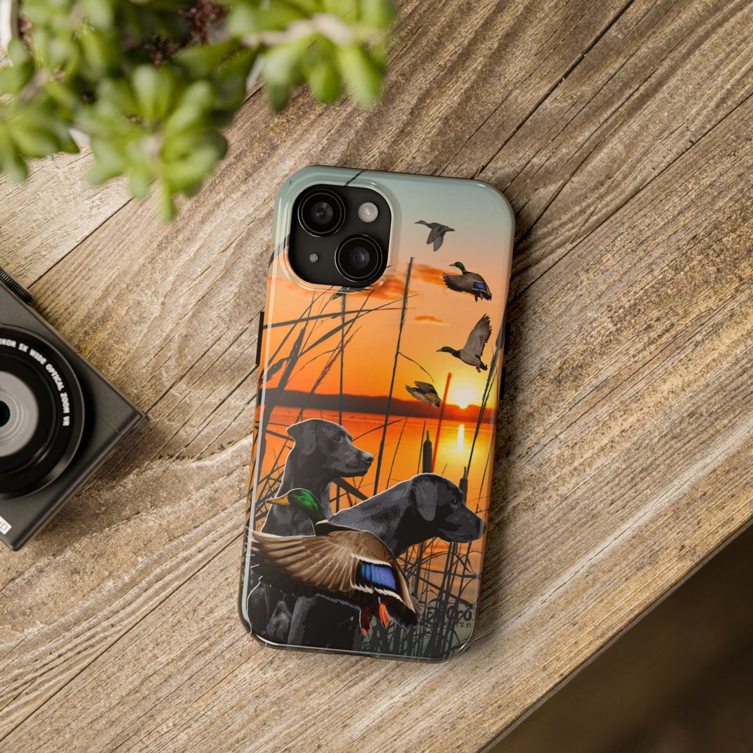 Black Labrador Retriever iPhone Tough Case, Duck Hunting iPhone Case
