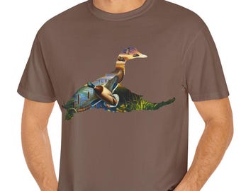 Duck Hunting T-Shirt, Flying Mallard Shirt, Comfort Colors Shirt for Duck Hunters, Unisex Cotton Shirt, Duck Hunter Gifts, Duck Gifts Men