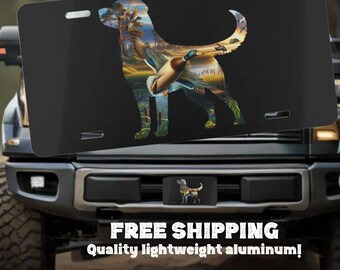 Duck Hunting Truck Front License Plate for Men, Labrador Truck License Plate, Flying Mallard Front License Plate, Duck Hunting Gifts for Men