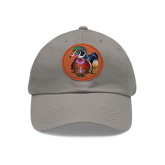 Wood Duck Dad Hat, Leather Patch Wood Duck Hat for Men, Duck Hunting Dad Hat,  Wood Duck Gifts for Men, Duck Hunting Gifts for Dad 